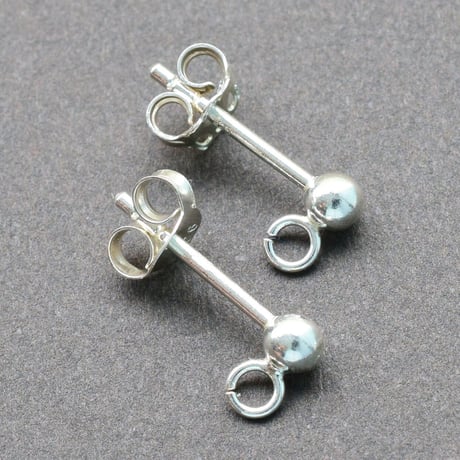 シルバー925  ピアス3mm頭(キャッチ付)【3ペア】