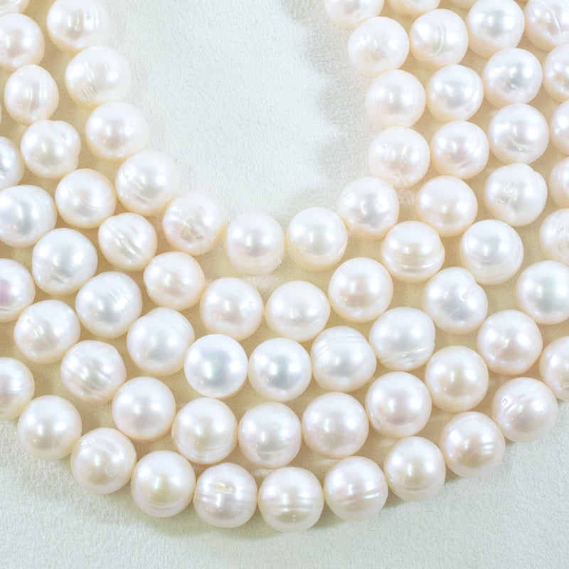 淡水パール ホワイト ラウンド 約10～11mm 【40cm】 | beads lot
