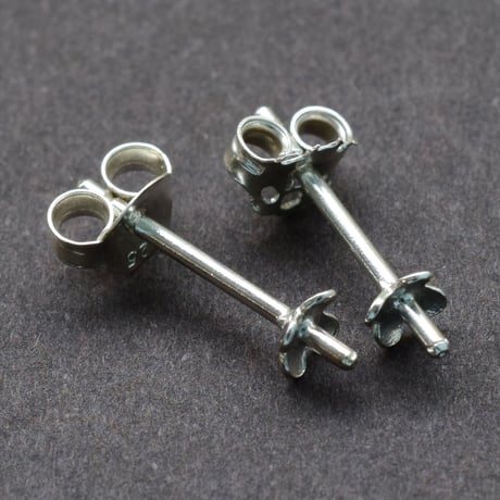 シルバー925  片穴用フラワーピアス(キャッチ付)14mm　【1ペア】
