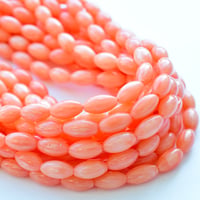 ナチュラルサンゴ　ナツメ3.5×6mm【朱】
