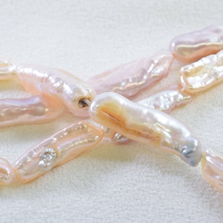 淡水パール ビワ ピンク 約20～30mm 【39cm】
