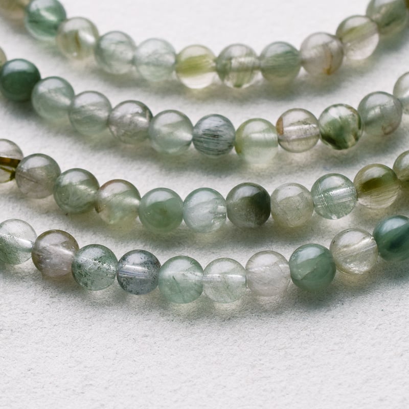 グリーンルチルクォーツ 7mm (丸玉) | beads lot