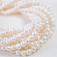 淡水パール　ホワイト　 エッグ　3～3.5mm　【36cm】