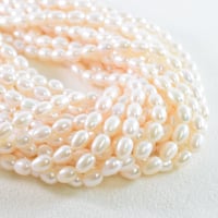 淡水パール　ホワイト　ライス　約6～7.5mm