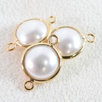 イミテーションパールチャーム　2つカン　10mm　【2個】