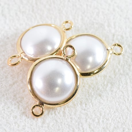 イミテーションパールチャーム　2つカン　10mm　【2個】