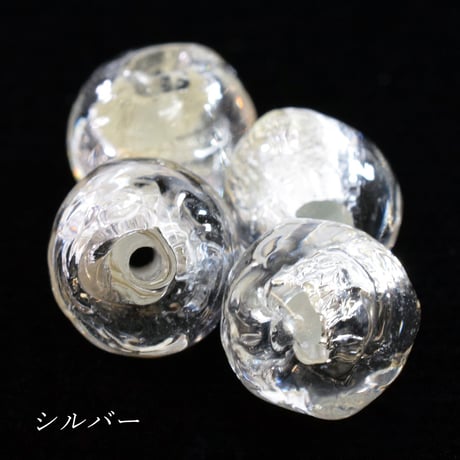 【ベネチアン】ラウンド　約８mm　シルバーフォイル