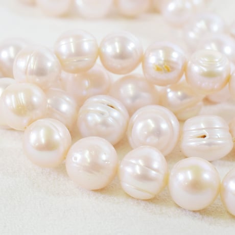 淡水パール ピンク ラウンド 約9～10.5mm 【40cm】