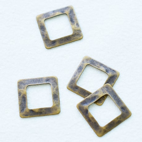【全２色】メタルオープンスクエア　12mm　(穴なし)・10個