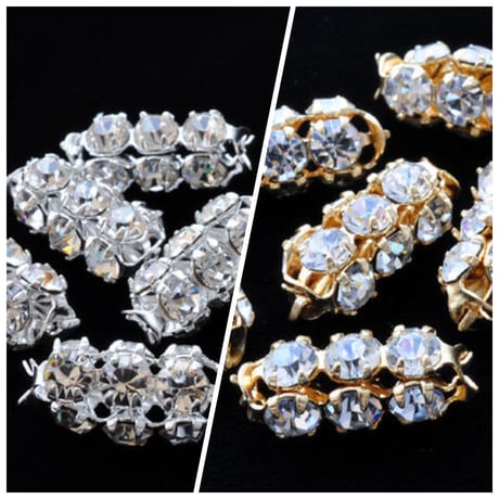 【全２色】ラインストーンセッティング　チューブロンデル(縦穴)・6個