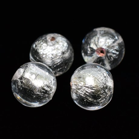 【ベネチアン】シルバーフォイル　ラウンド　約8ｍｍ/10ｍｍ/12ｍｍ/15ｍｍ