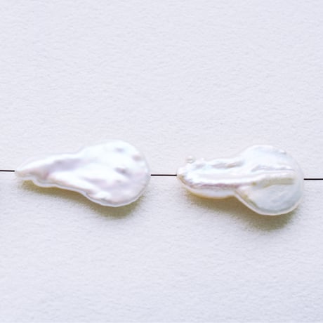 淡水パール  ホワイト ケシドロップ 18～20mm 厚6～8㎜【1個】