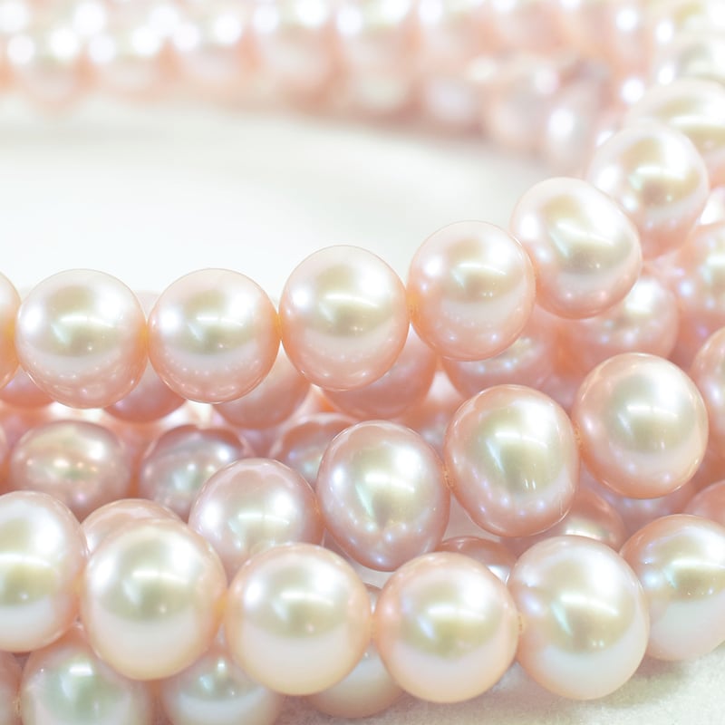天然色 淡水パール ピンク 丸ポテト 約7×8mm 【39.5cm】 | beads lot