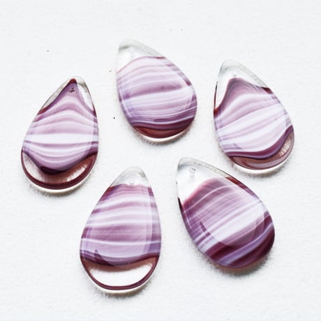 チェコ ガラスビーズ 限定品 №1 フラットしずく型 30mm 1個