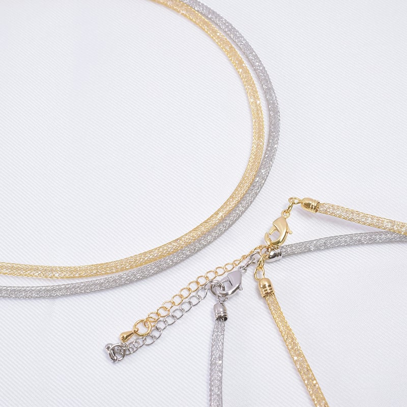 全2色】クリスタルメッシュネックレス 50～55㎝ 1本 | beads lot