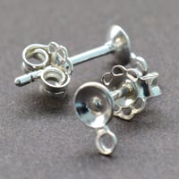 シルバー925  ピアスパーツ12mmカン付き【5ペア】