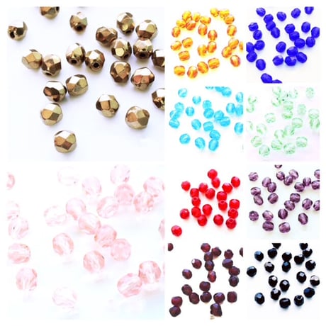 【全10色】チェコ製 カットビーズ5mm  100コ