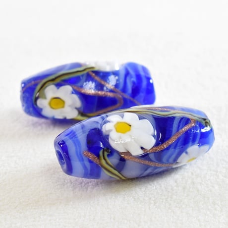 【ベネチアン】　ナツメ　約26mm 　花模様