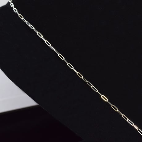 SILVER925　平ロングアズキチェーンネックレス【60㎝】