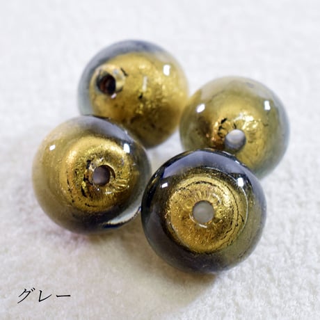 【ベネチアン】ラウンド　約８mm　ゴールドフォイル