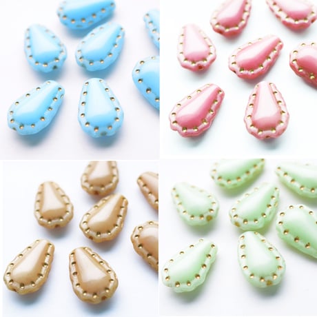 【全４色】チェコ製 サブリナ １６×１１mm　３０個