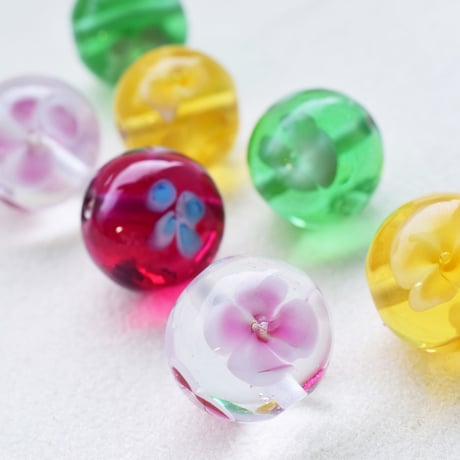 【全４色】チェコ製 フローラ １４mm　１個