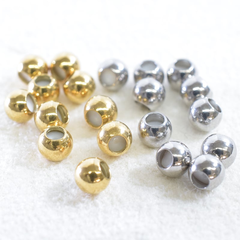 ステンレス製シリコン入りビーズ4mm 10個 | beads lot