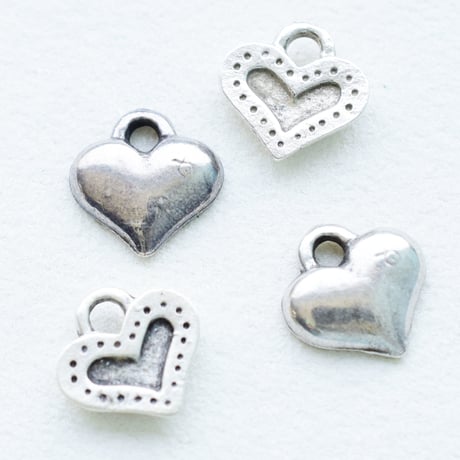 メタルチャーム　ハート【X2893・5個】