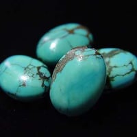 <20-6>トルコ石　パフオーバル12×16×7mm【1個】