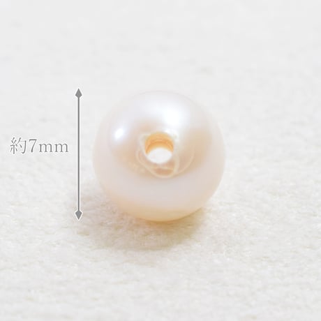 淡水パール　ホワイト　エッグ　7mm　穴1.5mm　【1個】