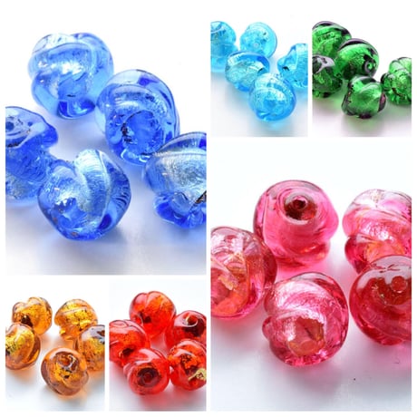 【全６色】ベネチアン  円筒ツイスト ８mm 　1個"