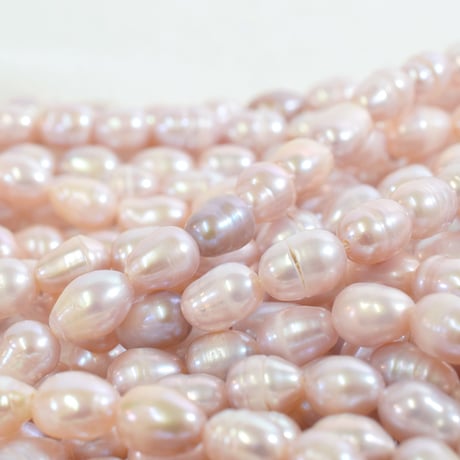 淡水パール ピンク ライス 約7～9mm 【37cm】