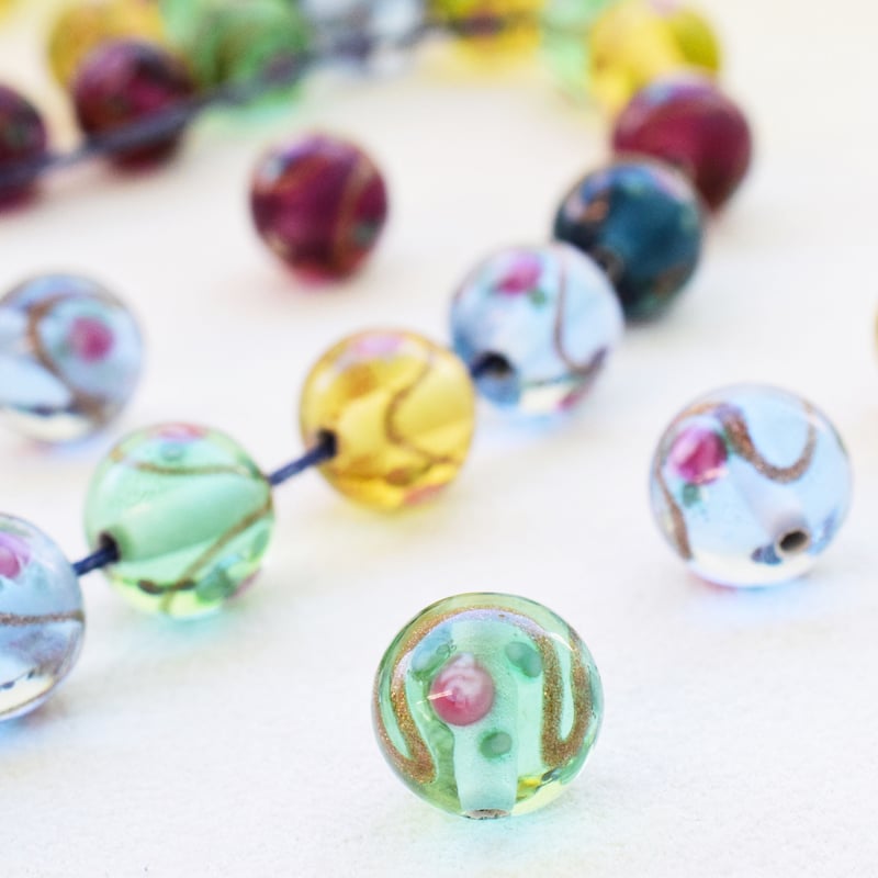 チェコ製 ガラスビーズルキノ【クリア】 10mm 5個 | beads lot