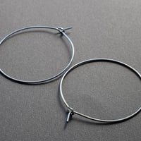 ステンレス製　フープピアス35mm【10ペア】