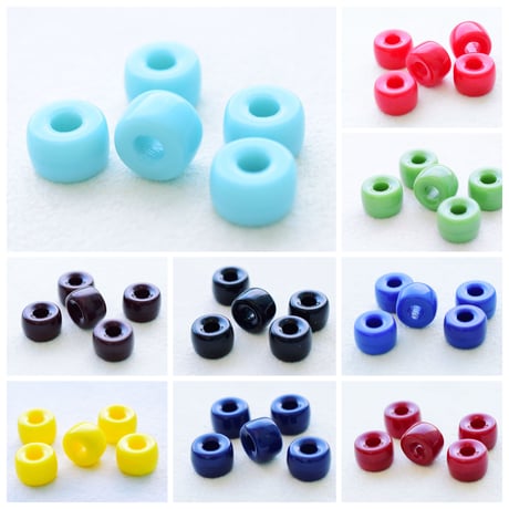 【全９色】チェコ製 ガラス  (大) ８×６mm オパックカラー(不透明)３０個