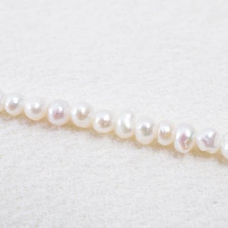 淡水パール　ホワイト　エッグ　約3mm【35㎝】