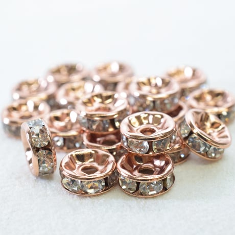 国内メッキ   ラインストーンセッティング【ロンデル8mmPG・20個】