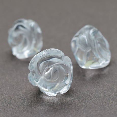 水晶  ハンドカービングローズ 10mm