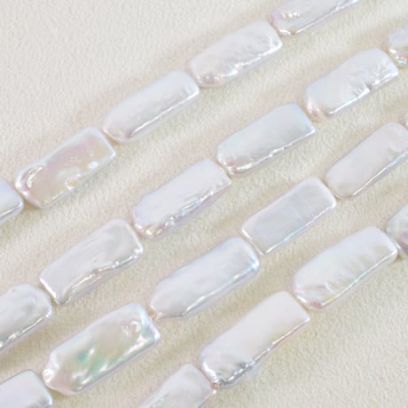 淡水パール　グレー　ロングスクエア　約19～26mm