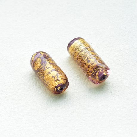 ベネチアン 円筒 10.5×25mm Gフォイル 1個"