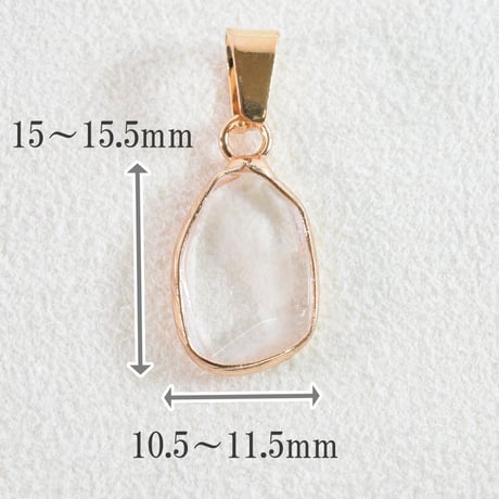 天然石チャーム　バチカン付　水晶　変形ドロップ　15×10.5mm　【1個】