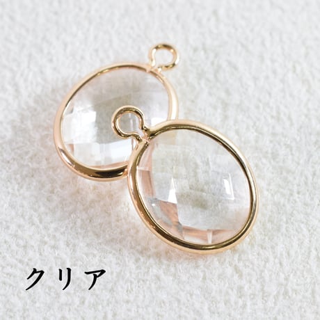 ガラスチャーム　オーバル(中)　1つカン 11×9mm　【2個】