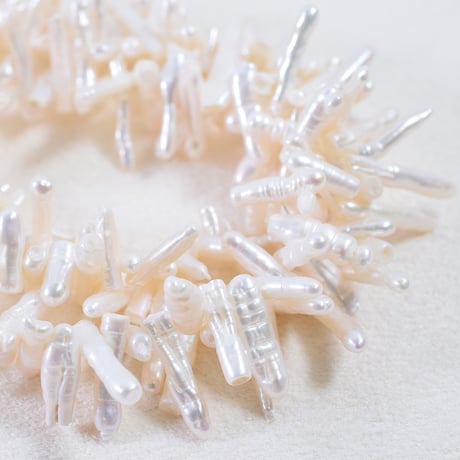 淡水パール　ホワイト　ツイギー　約2.5×10～14mm
