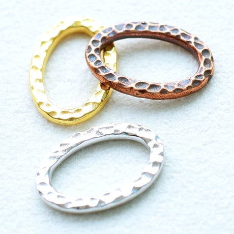 【全３色】打ち出しオーバルリング18×13mm　3個