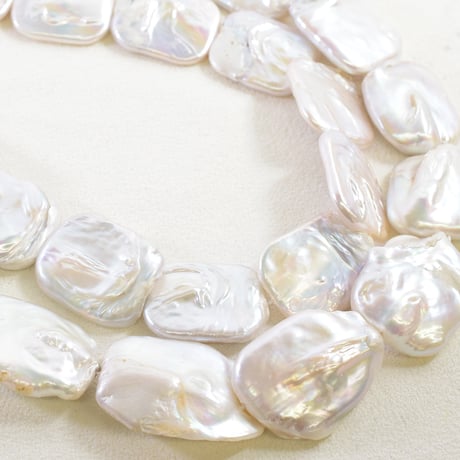 淡水パール スクエア 約23～26mm 【39cm】