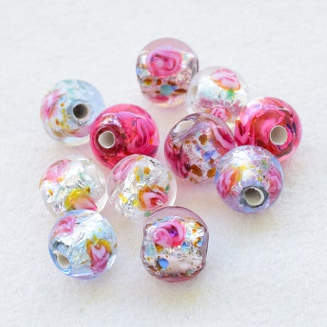 【全４色】チェコ製 ランプビーズ <ホイル> ６mm玉　５個