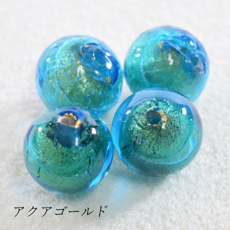 【ベネチアン】ラウンド　約８mm　ゴールドフォイル