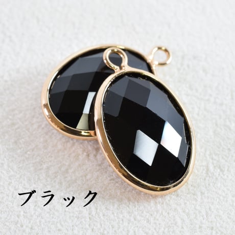 ガラスチャーム オーバル(大)　19×15mm　【2個】