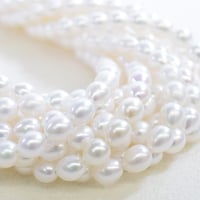 淡水パール エッグ 約5.5～6mm 【40cm】