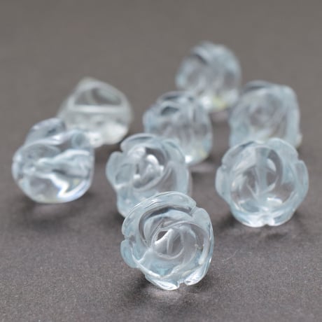 水晶  ハンドカービングローズ 10mm